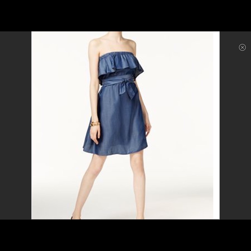 Michael Kors strapless denim dress